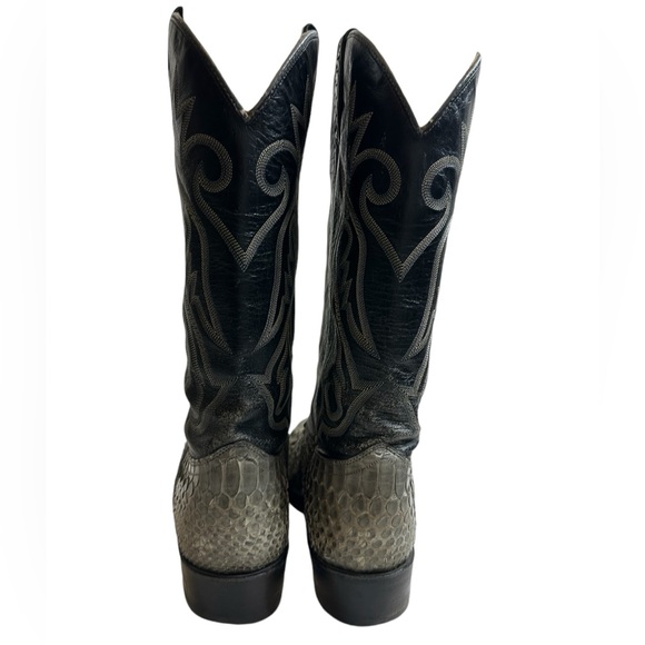 J Chisholm Snakeskin Leather Python Cowboy Boots Men's Sz 10 EE Leather Lined - Picture 7 of 16